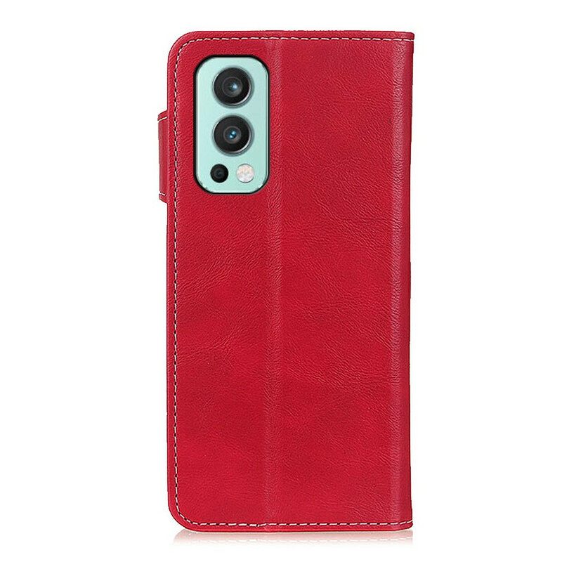 Custodia in pelle OnePlus Nord 2 5G Pulsante Di Cucito Artistico