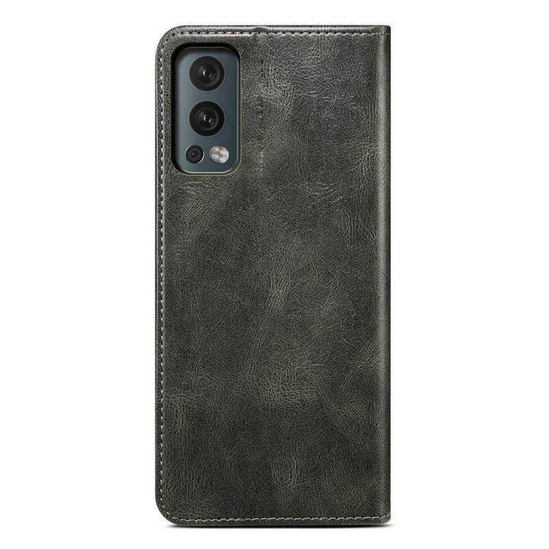 Folio Cover OnePlus Nord 2 5G Custodia in pelle Ecopelle Cerata