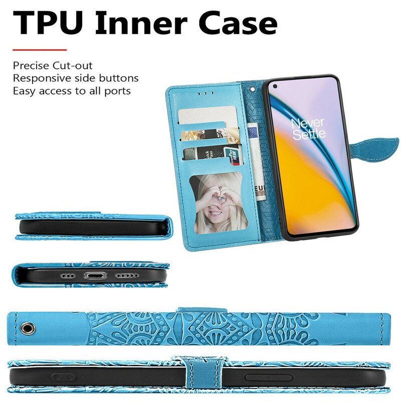 Folio Cover OnePlus Nord 2 5G Foglie Tribali