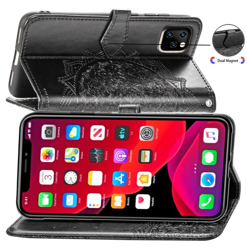 Custodia in pelle iPhone 11 Pro Mandala Medioevo