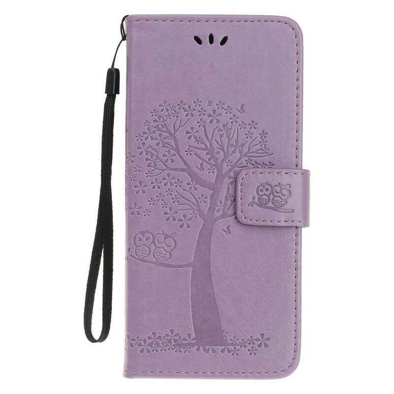Custodia in pelle iPhone 11 Pro Perizoma Albero E Gufi