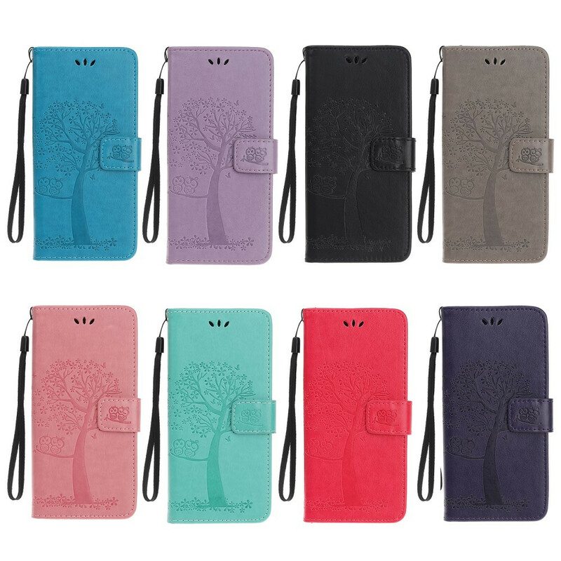 Custodia in pelle iPhone 11 Pro Perizoma Albero E Gufi
