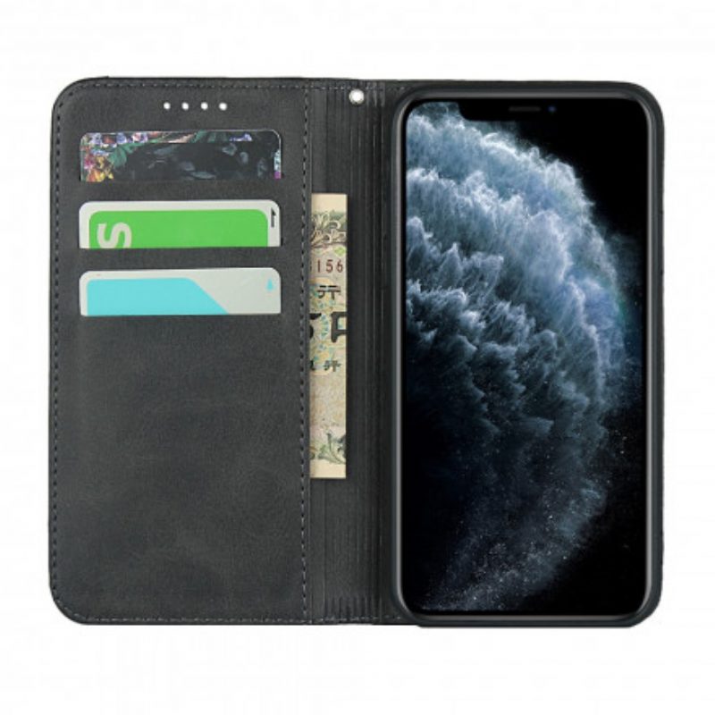 Folio Cover iPhone 11 Pro Custodia in pelle Effetto Pelle Bicolore Con Cinturino