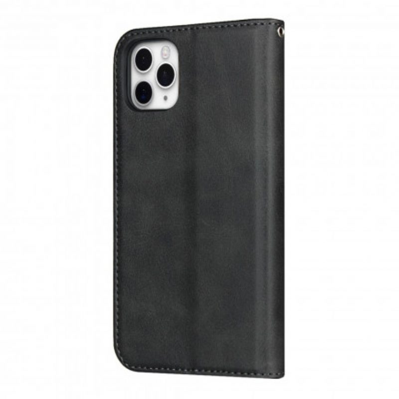 Folio Cover iPhone 11 Pro Custodia in pelle Effetto Pelle Bicolore Con Cinturino