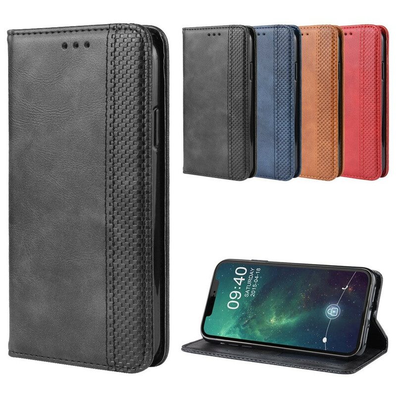 Folio Cover iPhone 11 Pro Custodia in pelle Effetto Pelle Vintage Stilizzato