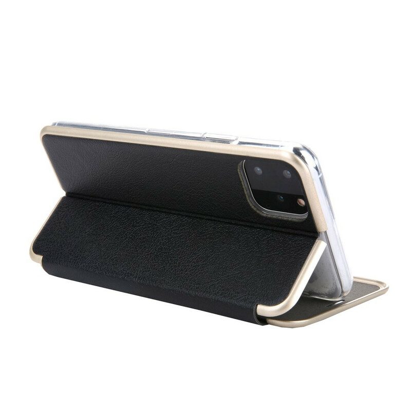 Folio Cover iPhone 11 Pro Custodia in pelle Finta Pelle Cmai2 Bordi Metallici
