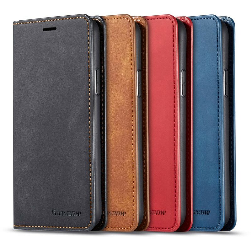 Folio Cover iPhone 11 Pro Custodia in pelle Forwenw Effetto Pelle