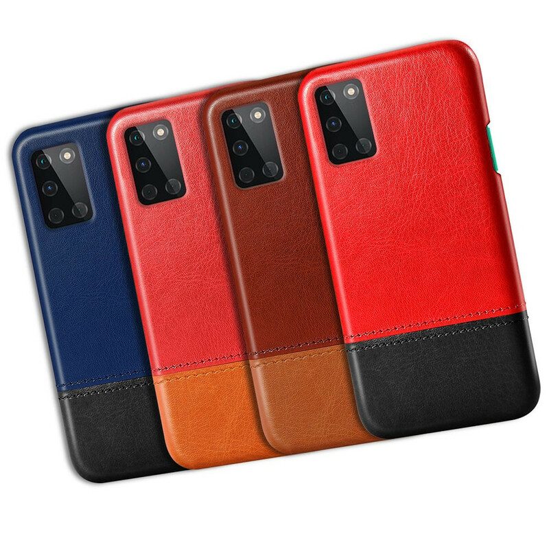 Cover OnePlus 8T Ksq Effetto Pelle Bicolore