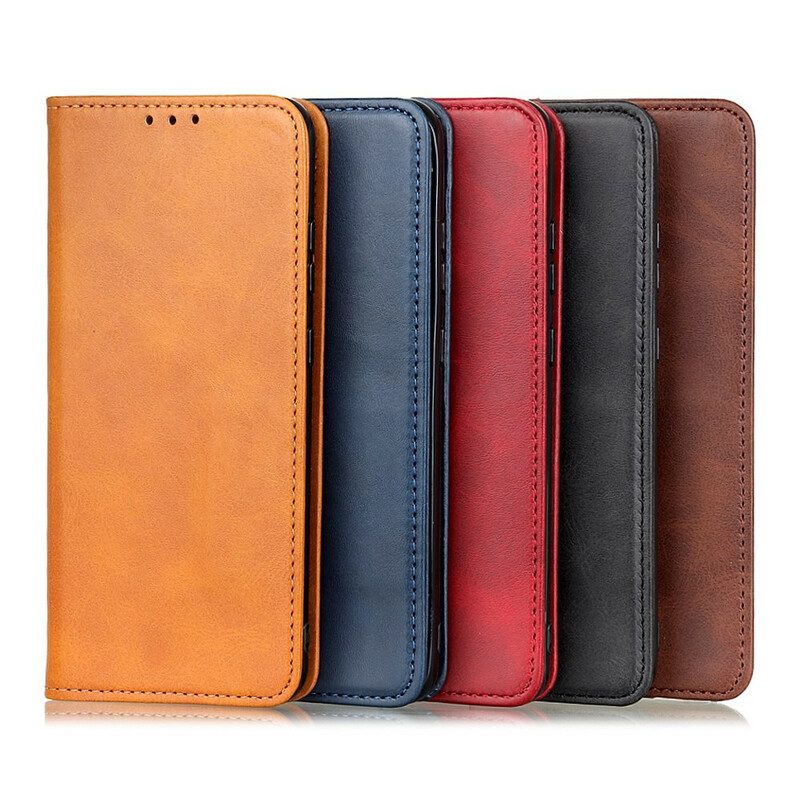 Folio Cover OnePlus 8T Custodia in pelle Crosta Di Pelle Sobria