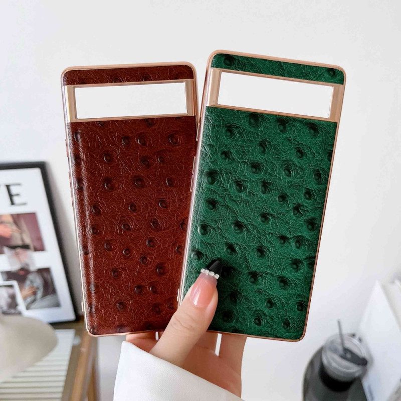 Cover Google Pixel 7 Pro Vera Pelle Stile Struzzo