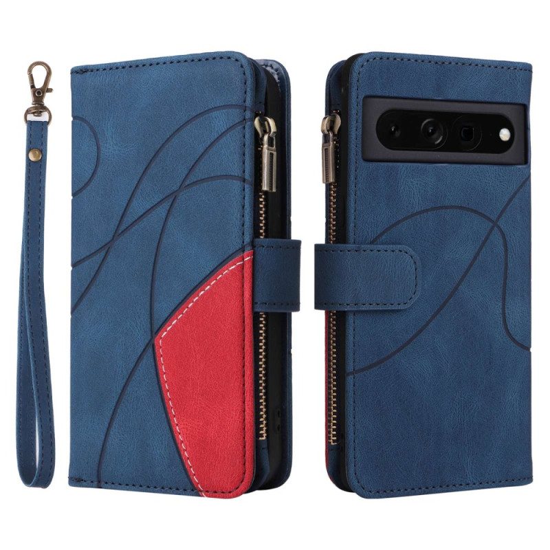 Custodia A Portafoglio Google Pixel 7 Pro Bicolore Con Portamonete