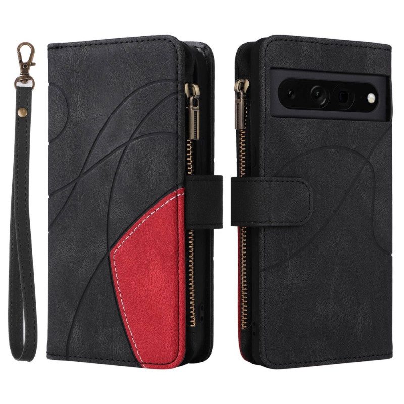 Custodia A Portafoglio Google Pixel 7 Pro Bicolore Con Portamonete