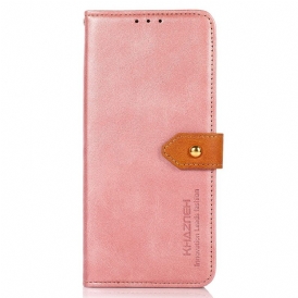 Custodia in pelle Google Pixel 7 Pro Chiusura Dorata Bicolore Khazneh