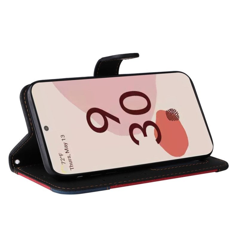 Custodia in pelle Google Pixel 7 Pro Cinturino Tricolore