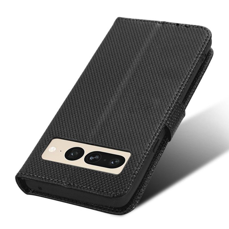 Custodia in pelle Google Pixel 7 Pro Elegante Finta Pelle Con Cinturino