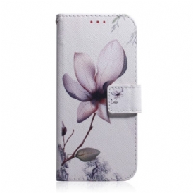 Custodia in pelle Google Pixel 7 Pro Fiore Rosa