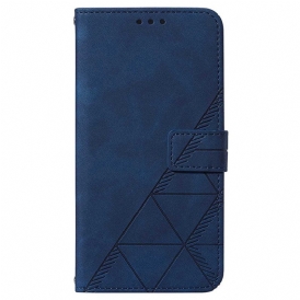 Custodia in pelle Google Pixel 7 Pro Triangoli Con Tracolla