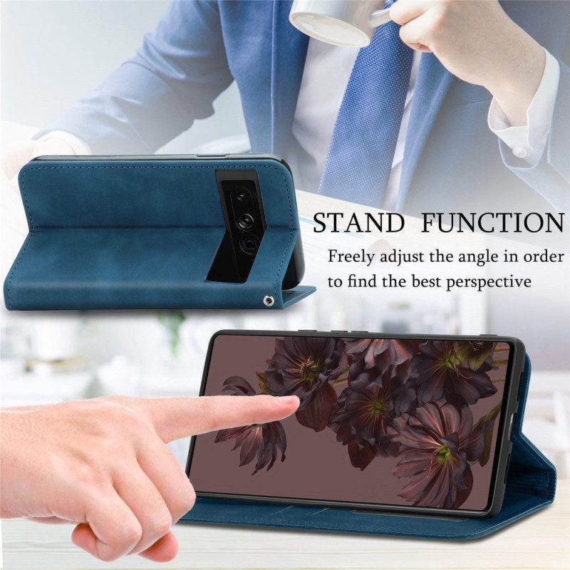 Folio Cover Google Pixel 7 Pro Custodia in pelle Serie D'epoca