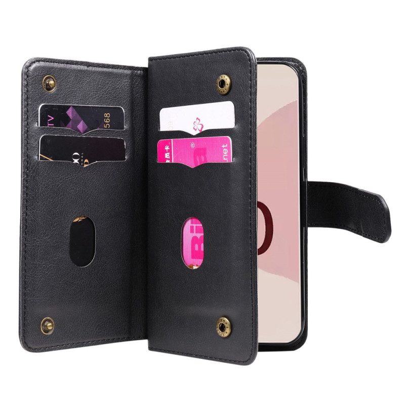Folio Cover Google Pixel 7 Pro Porta Carte Multifunzionale Da 10 Carte