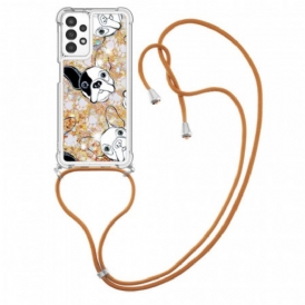 Cover Samsung Galaxy A13 Cani Con Coulisse Di Paillettes