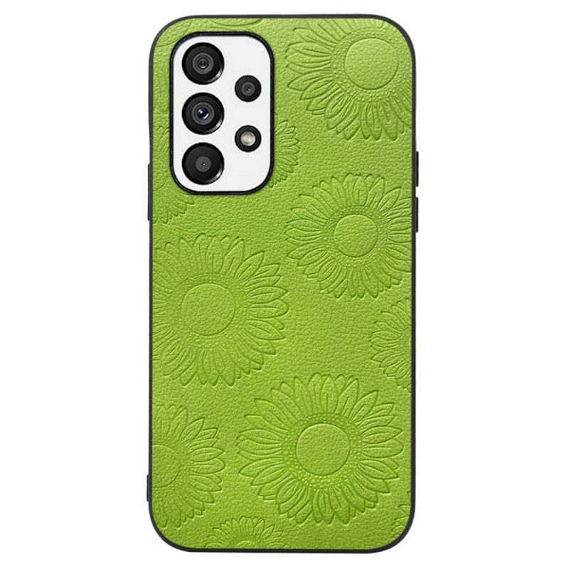 Cover Samsung Galaxy A13 Effetto Pelle Floreale