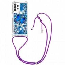Cover Samsung Galaxy A13 Farfalle Di Paillettes Con Coulisse