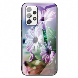 Cover Samsung Galaxy A13 Fiori In Vetro Temperato