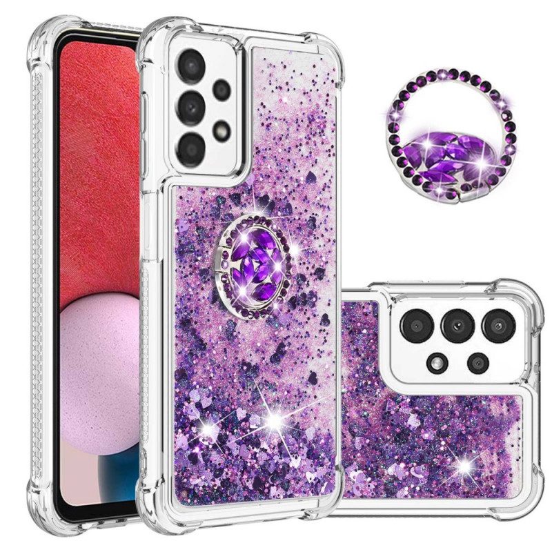 Cover Samsung Galaxy A13 Paillettes Con Supporto Ad Anello