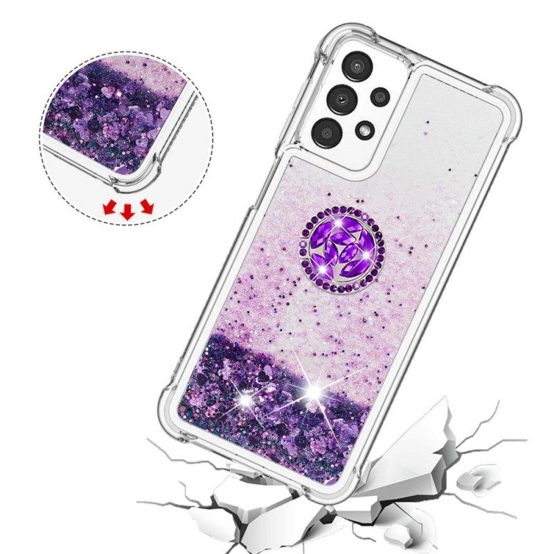 Cover Samsung Galaxy A13 Paillettes Con Supporto Ad Anello