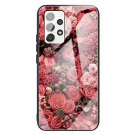 Cover Samsung Galaxy A13 Vetro Temperato Rose Flowers