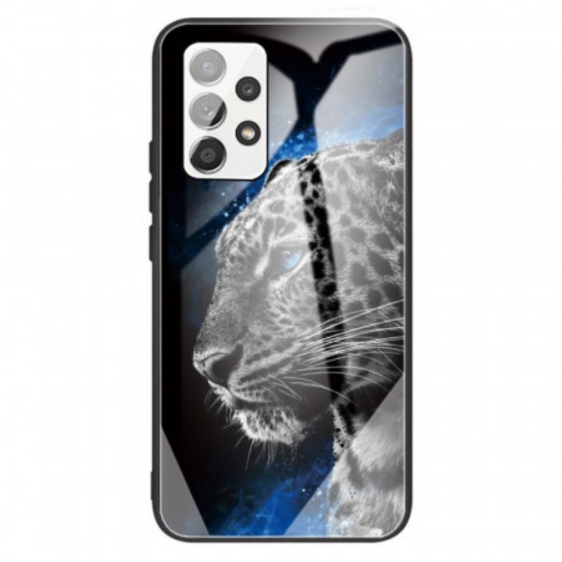 Cover Samsung Galaxy A13 Vetro Temperato Viso Felino