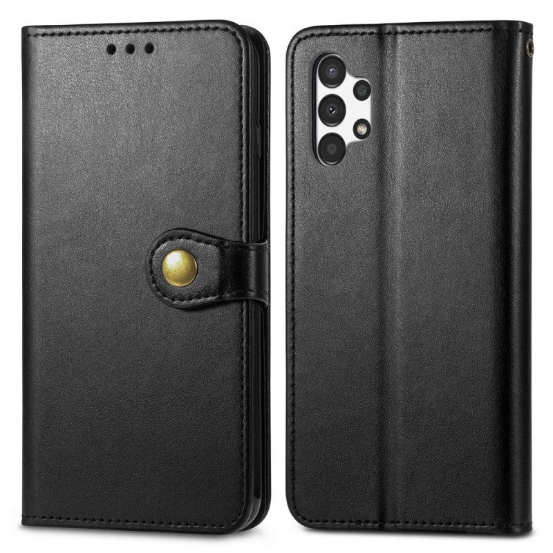 Custodia A Portafoglio Samsung Galaxy A13 Ecopelle E Chiusura Vintage