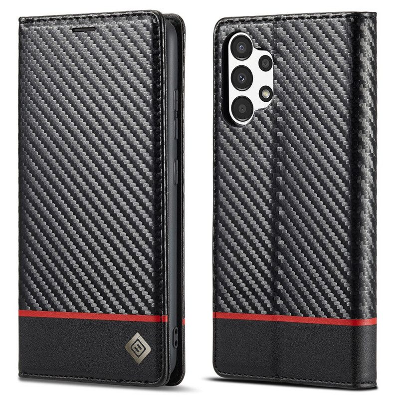 Custodia A Portafoglio Samsung Galaxy A13 Fibra Di Carbonio Lc.imeeke