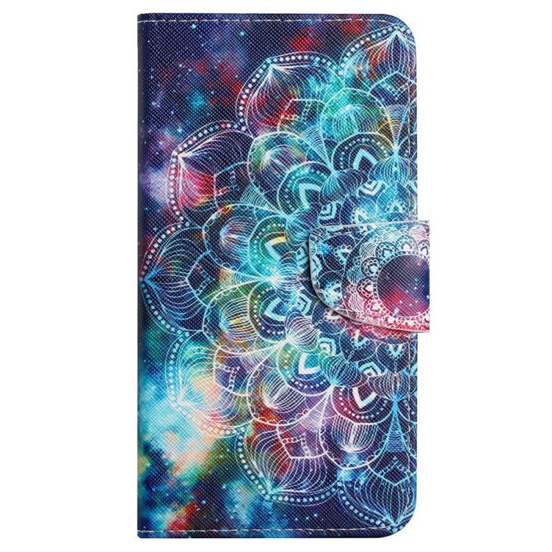 Custodia A Portafoglio Samsung Galaxy A13 Mandala Con Spalline Vistose