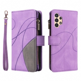 Custodia in pelle Samsung Galaxy A13 Bicolore Con Portamonete