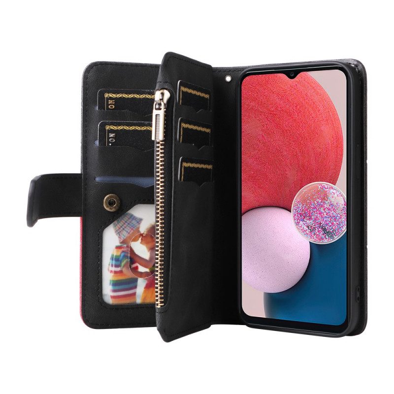 Custodia in pelle Samsung Galaxy A13 Bicolore Con Portamonete