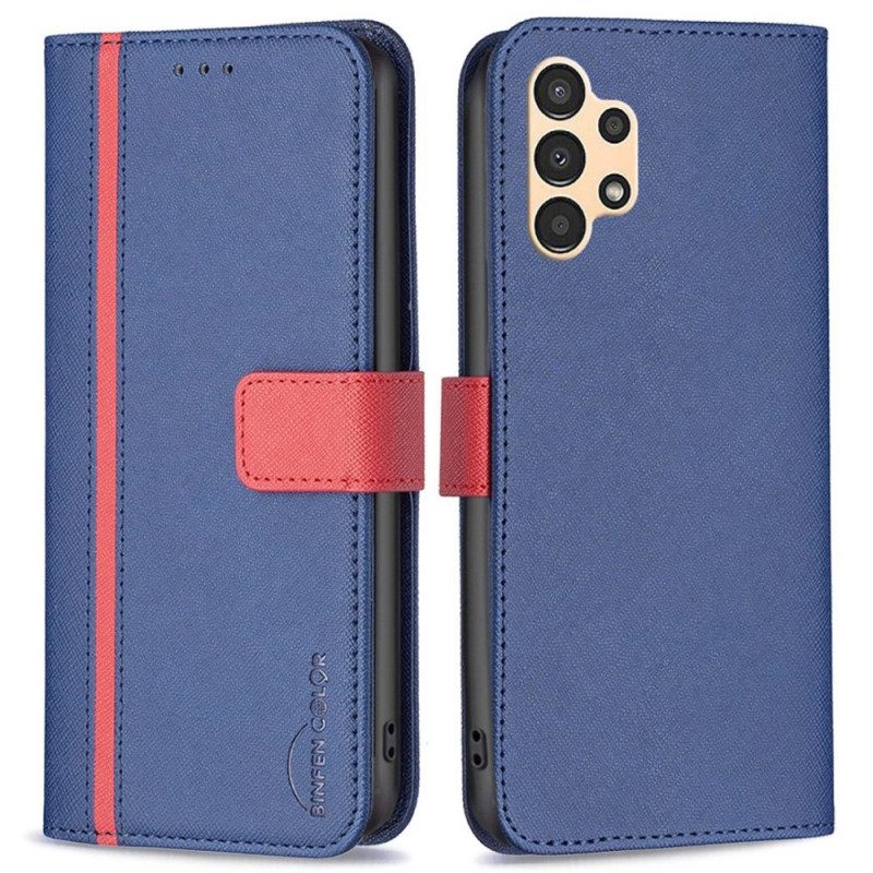 Custodia in pelle Samsung Galaxy A13 Colore Binfen Bicolore