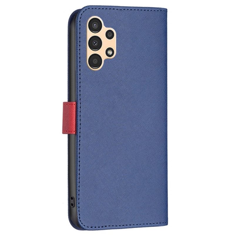 Custodia in pelle Samsung Galaxy A13 Colore Binfen Bicolore