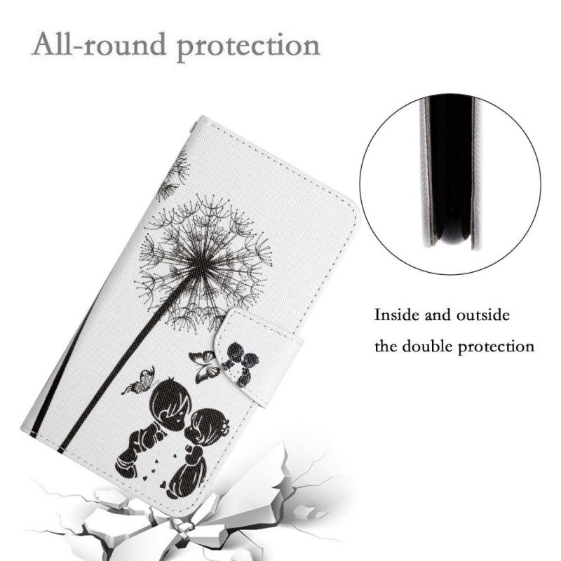 Custodia in pelle Samsung Galaxy A13 Cordino Denti Di Leone