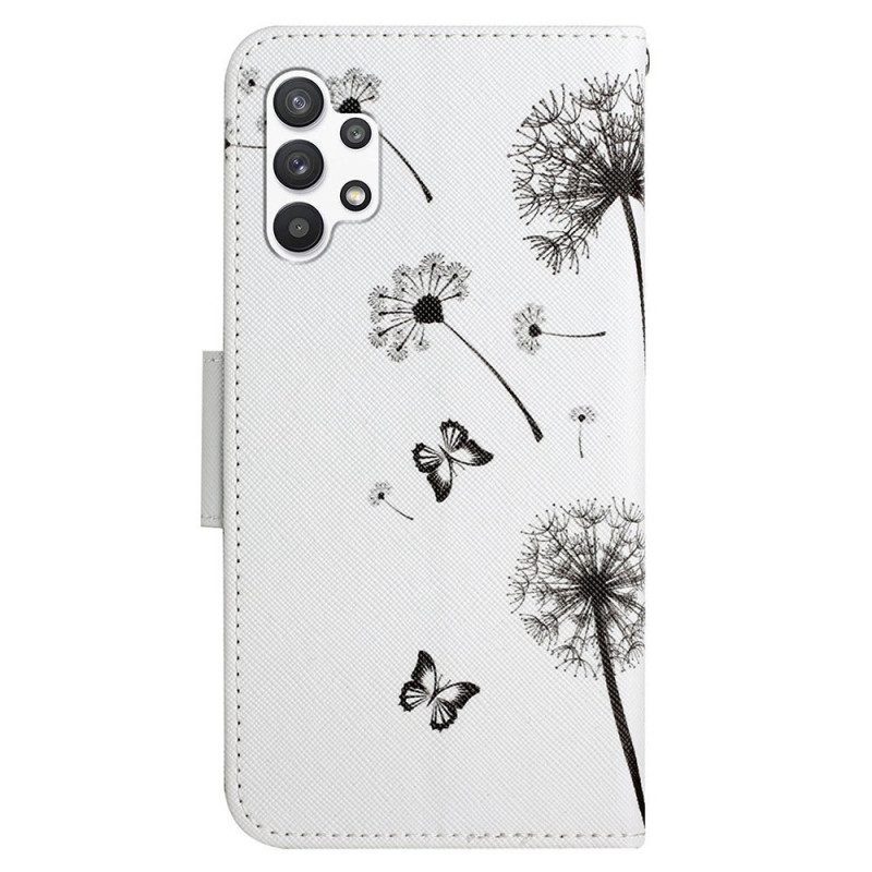 Custodia in pelle Samsung Galaxy A13 Cordino Denti Di Leone