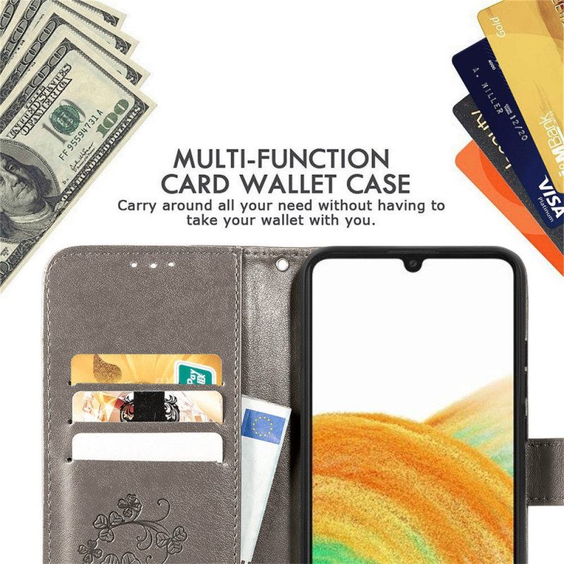 Custodia in pelle Samsung Galaxy A13 Fiori Astratti
