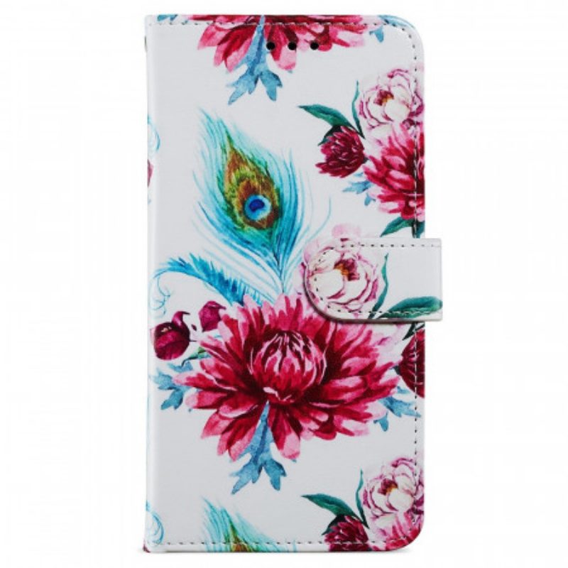 Custodia in pelle Samsung Galaxy A13 Fiori Intensi