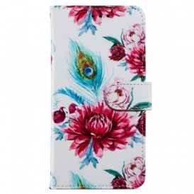 Custodia in pelle Samsung Galaxy A13 Fiori Intensi