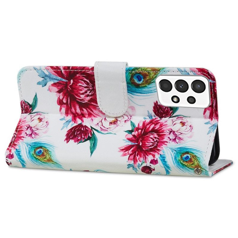 Custodia in pelle Samsung Galaxy A13 Fiori Intensi