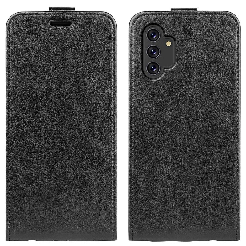 Custodia in pelle Samsung Galaxy A13 Folio Cover Ribalta Verticale Effetto Pelle