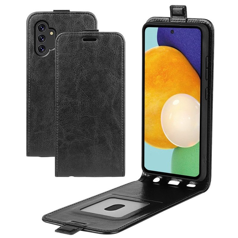Custodia in pelle Samsung Galaxy A13 Folio Cover Ribalta Verticale Effetto Pelle