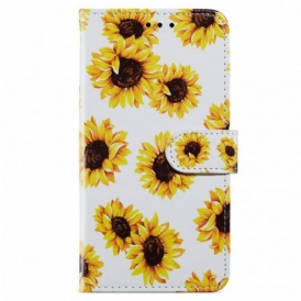 Custodia in pelle Samsung Galaxy A13 Girasoli