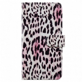 Custodia in pelle Samsung Galaxy A13 Leopardato