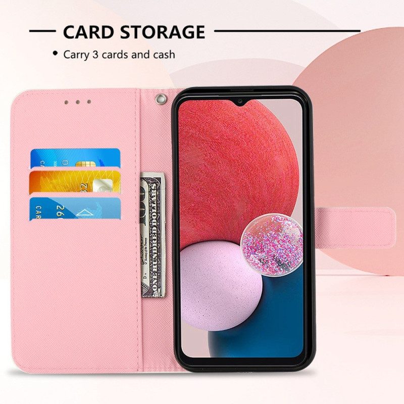 Custodia in pelle Samsung Galaxy A13 Non Smettere Mai Di Sognare Strappy
