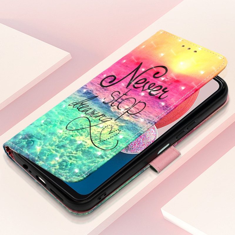 Custodia in pelle Samsung Galaxy A13 Non Smettere Mai Di Sognare Strappy